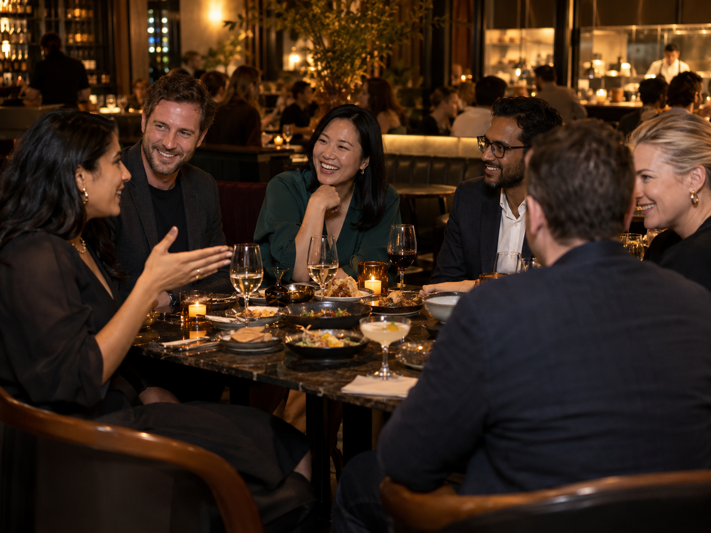 Business owners in conversation